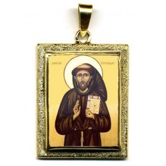 San Francesco su Pendente in Oro 750°°°