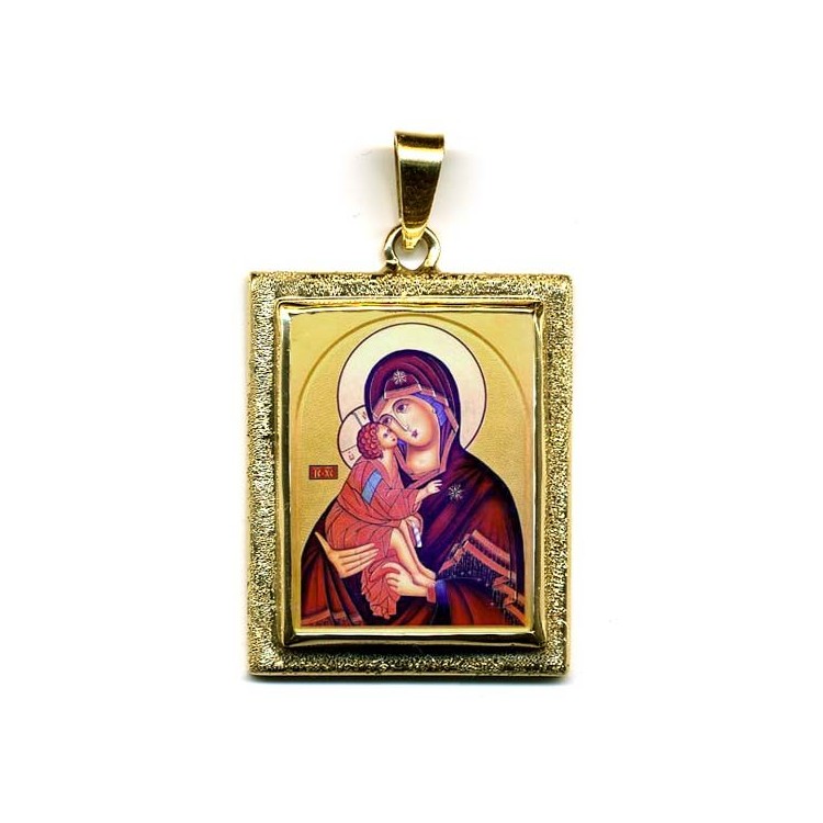 La Vergine della Tenerezza su Pendente in Oro 750°°°