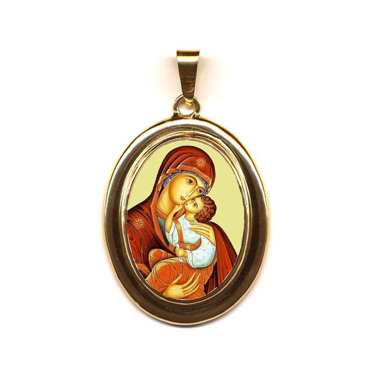 La Madonna dell’ Incarnazione su Pendente Ovale in Oro 750°°°