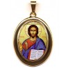 Cristo Pantocrator su Pendente Ovale in Oro 750°°°