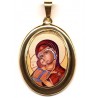 La Vergine di Vladimir su Pendente Ovale in Oro 750°°°