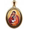 La Sacra Famiglia su Pendente Ovale in Oro 750°°°