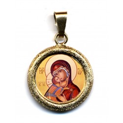 La Vergine di Vladimir su Ciondolo in Argento 925°°° Lucido o Diamantato