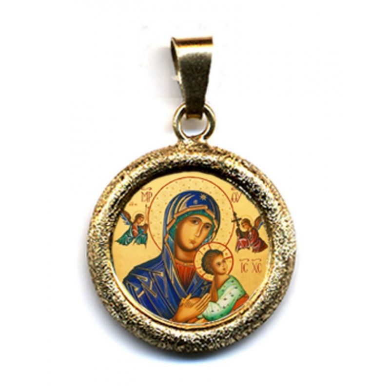 La Madonna del Perpetuo Soccorso su Ciondolo in Argento 925°°° Lucido o Diamantato