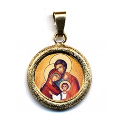 La Sacra Famiglia su Ciondolo in Argento 925°°° Lucido o Diamantato