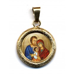 La Sacra Famiglia su Ciondolo in Argento 925°°° Lucido o Diamantato