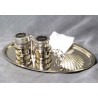 Completo per Battesimo in Ottone Nickelato 23x14 cm.
