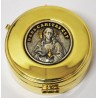 Scatola Porta OSTIE dorata con cerniera, misura ø 8,4x2,5