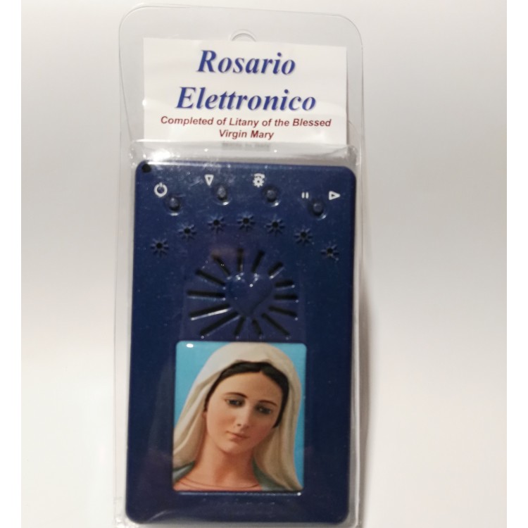 Rosario BLU con Immagine in Resina