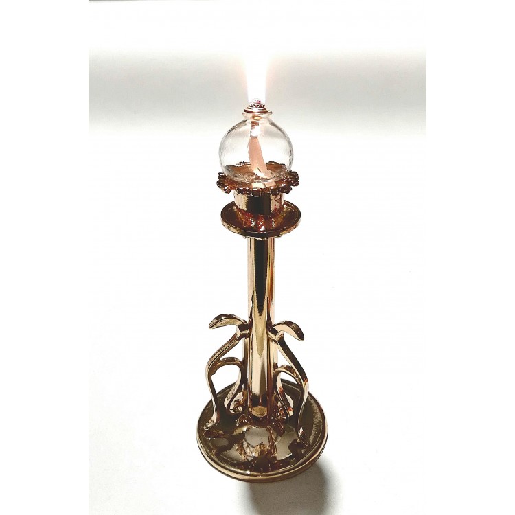 Candelabro 1 candele dorato con globi