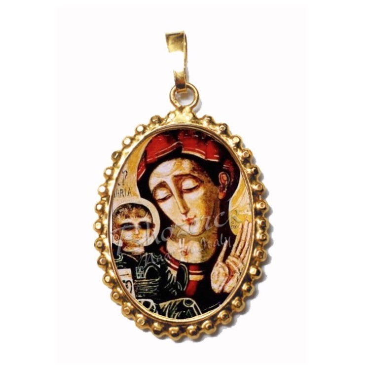 Madonna Spaziale su Ciondolo in Argento 925°°° a Corona