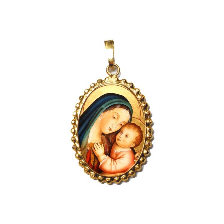 La Madonna del Buon Consiglio su Ciondolo in Argento 925°°° a Corona