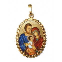 La Sacra Famiglia su Ciondolo in Argento 925°°° a Corona