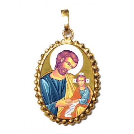 San Giuseppe su Ciondolo in Argento 925°°° a Corona