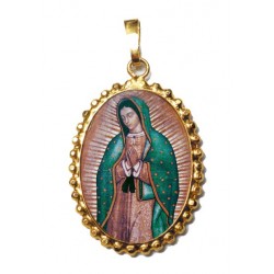 La Madonna di Guadalupe su Ciondolo in Argento 925°°° a Corona
