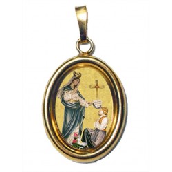 La Madonna di Porzus su Ciondolo in Argento 925°°° Dorato Lucido