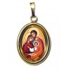 La Sacra Famiglia su Ciondolo in Argento 925°°° Dorato Lucido