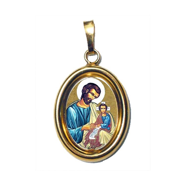 San Giuseppe su Ciondolo in Argento 925°°° Dorato Lucido