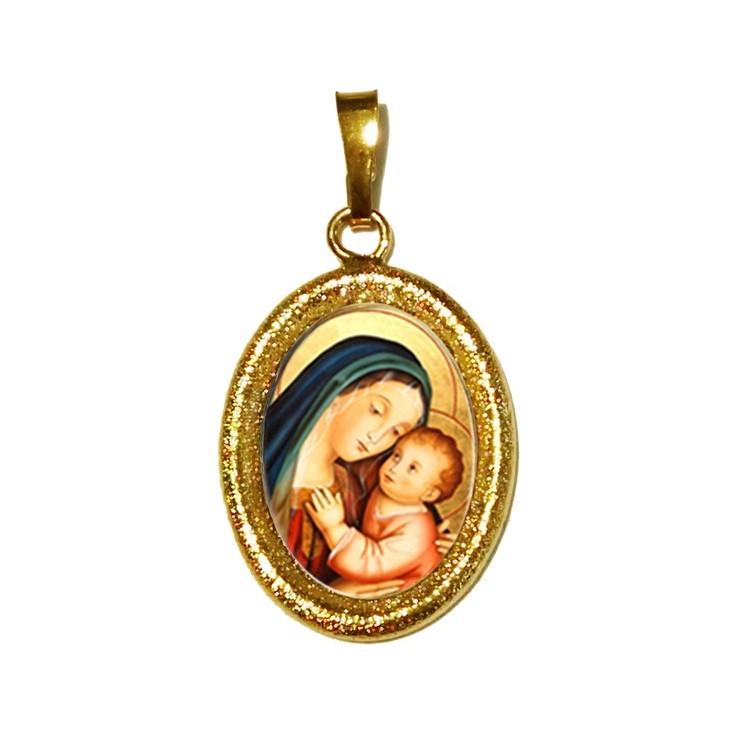 La Madonna del Buon Consiglio su Ciondolo in Argento 925°°° Diamantato