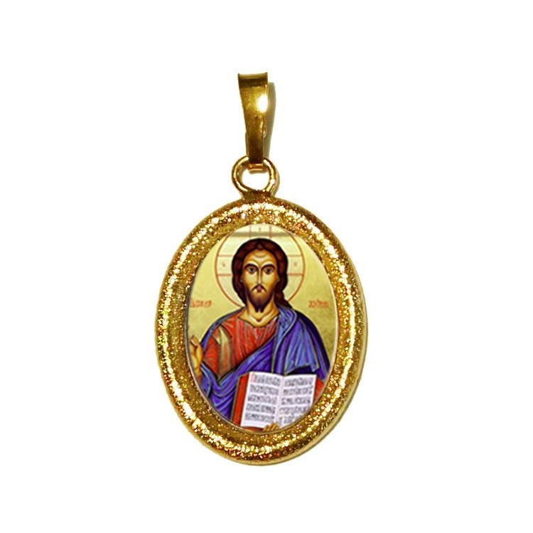 Cristo Pantocrator su Ciondolo in Argento 925°°° Diamantato