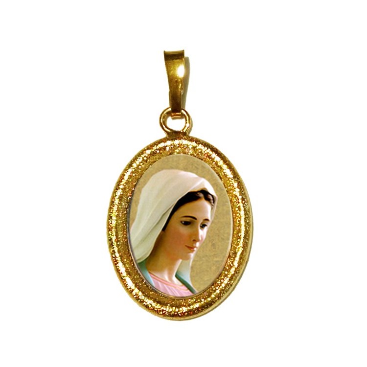 La Madonna di Medjugorje su Ciondolo in Argento 925°°° Diamantato