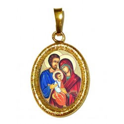 La Sacra Famiglia su Ciondolo in Argento 925°°° Diamantato