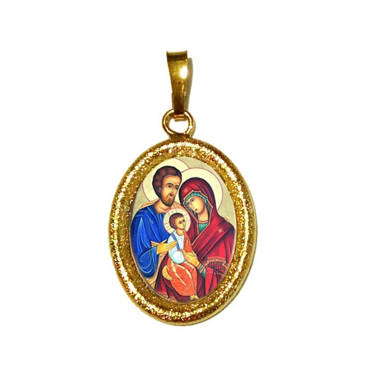 La Sacra Famiglia su Ciondolo in Argento 925°°° Diamantato