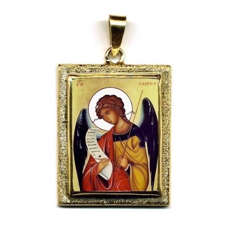 Arcangelo Gabriele  su Pendente in Oro 750°°°