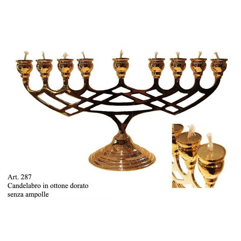 Candelabro MINORA' 9 candele in Ottone