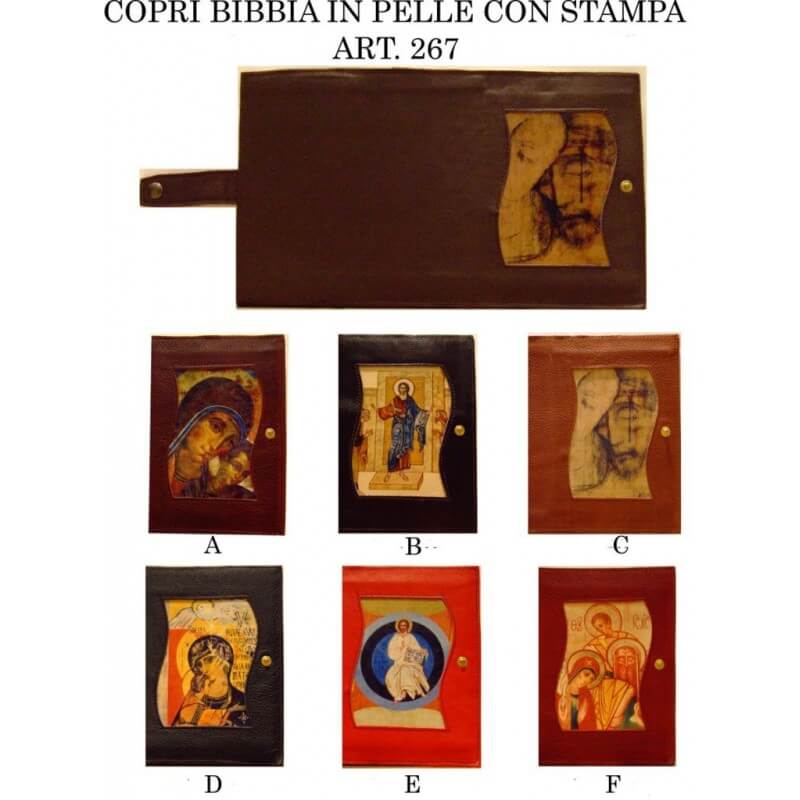 COPRI BIBBIA in Pelle con Stampa