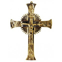 CROCE GLORIOSA da muro cm. 35x48 in Ottone