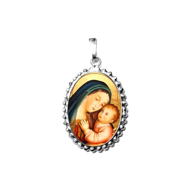 La Madonna del Buon Consiglio su Ciondolo in Argento 925°°° a Corona Lucido