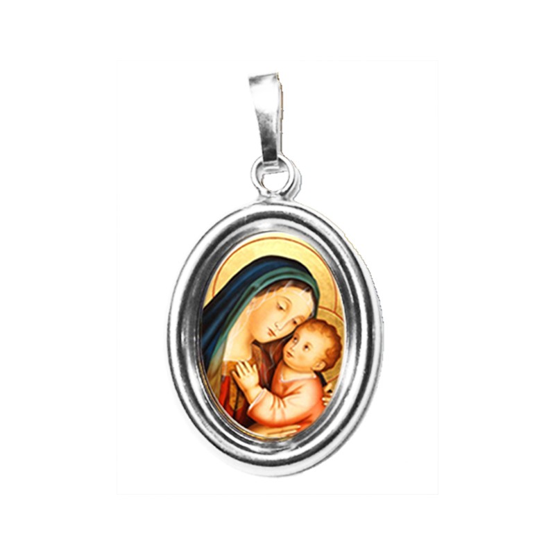 La Madonna del Buon Consiglio su Ciondolo in Argento 925°°° Lucido