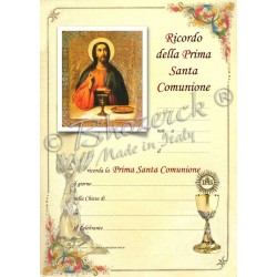 Pergamena In Ricordo della Prima Santa Comunione