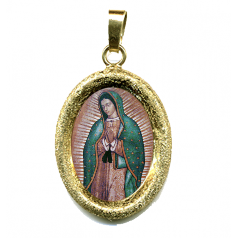 La Vergine di Guadalupe su Ciondolo in Argento 925°°° Diamantato