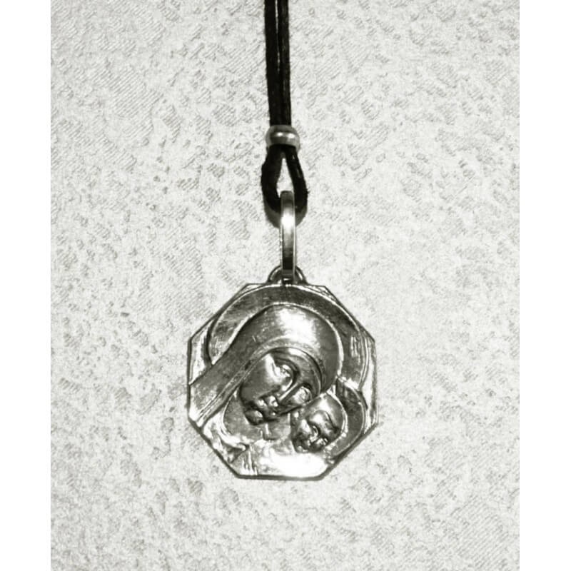 Collana Medaglia Ottagonale Madonna di Kiko (grande) in Argento 925°°