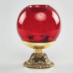 Sfera ROSSA con Base Dorata...
